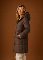 Women's Puffer Jacket - Long Hooded Winter Coat | Areleon