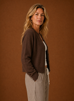 Women's Knit Cardigan - Button-Front Crew Neck Sweater | Areleon