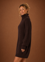 Women's Turtleneck Sweater Dress - Pullover Knit Dress | Areleon