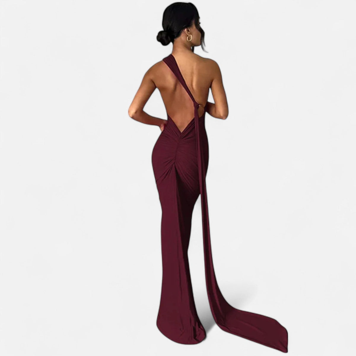 Lara One-Shoulder Halter Maxi Dress
