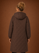 Women's Long Quilted Hooded Winter Coat | Areleon