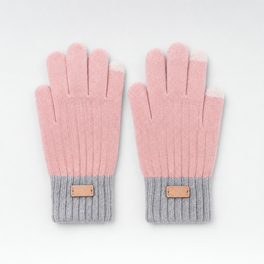 Colby Knit Touchscreen Gloves in blush pink, product shot
