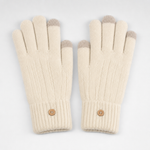 Colby Knit Touchscreen Gloves in cream, product shot