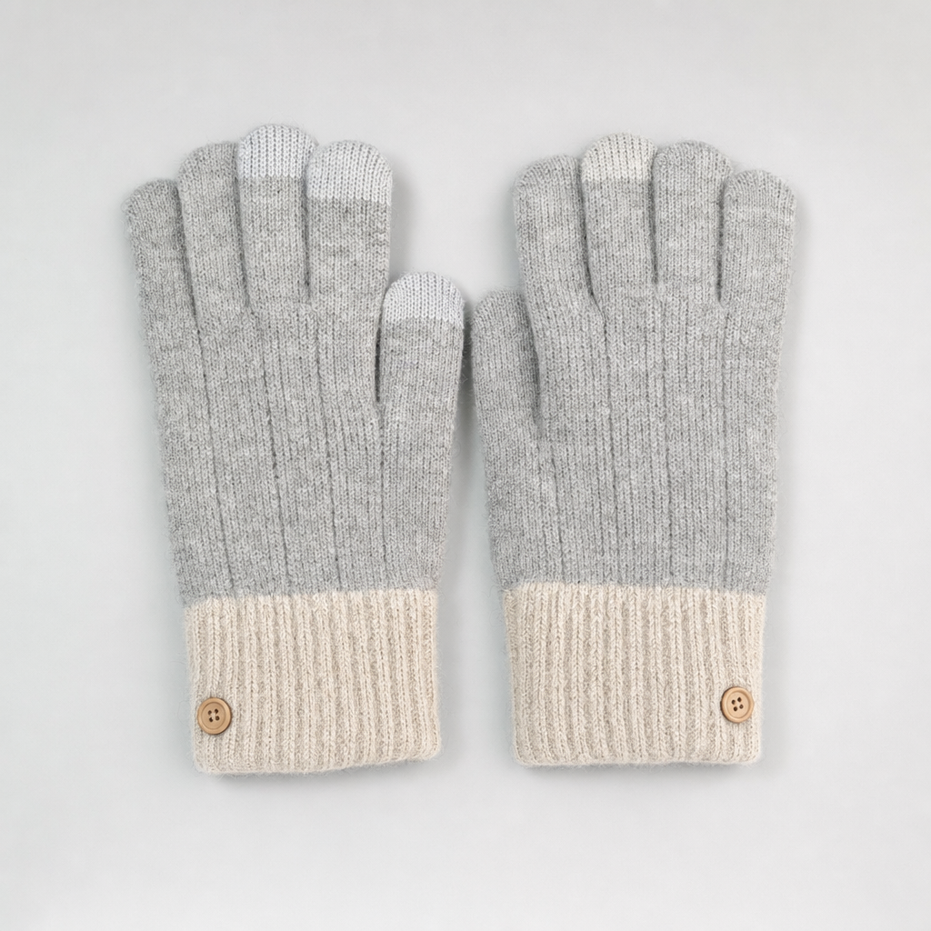 Colby Knit Touchscreen Gloves in grey, product shot