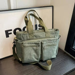 Nora Corduroy Tote Bag with Multiple Zip Pockets