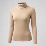 Cranbourne Funnel Neck Thermal Top in apricot, product shot