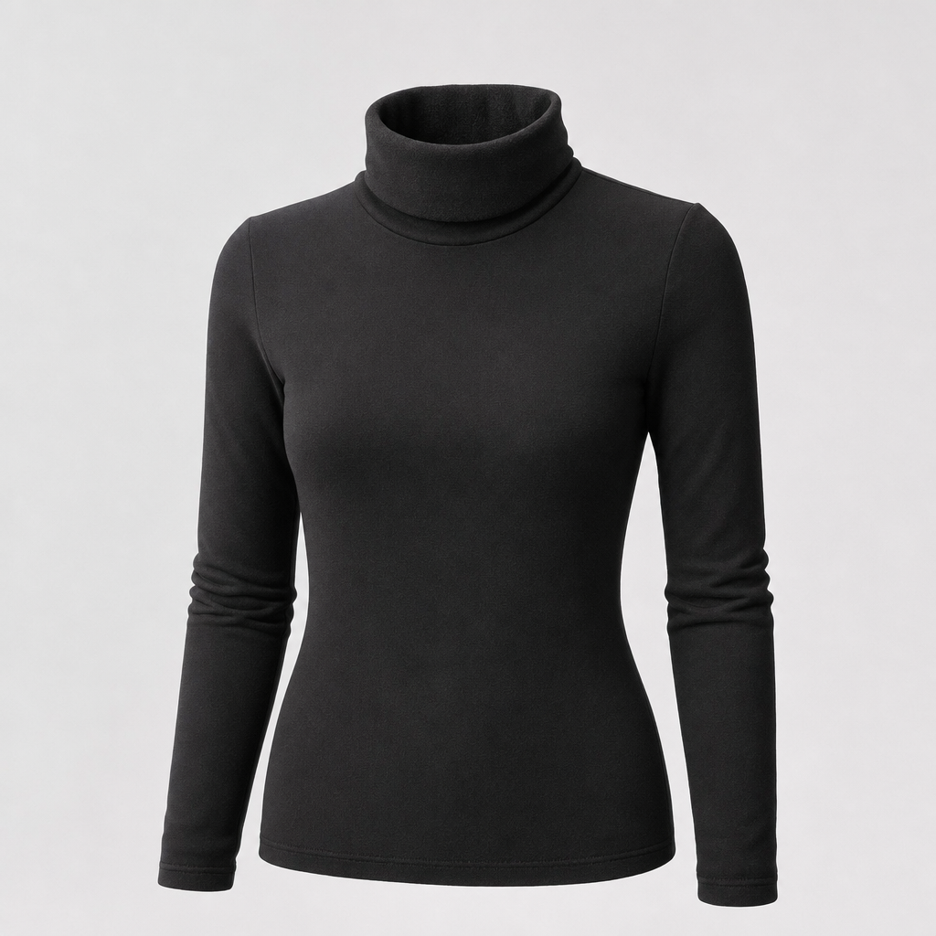 Cranbourne Funnel Neck Thermal Top in black, product shot