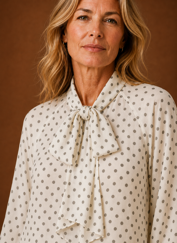 Women's Polka Dot Blouse - Long Sleeve Top | Areleon