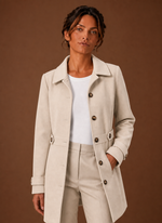 Women's Trench Coat - Mid-Length Button Front Jacket | Areleon