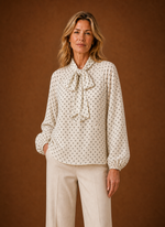 Women's Polka Dot Blouse - Long Sleeve Top | Areleon