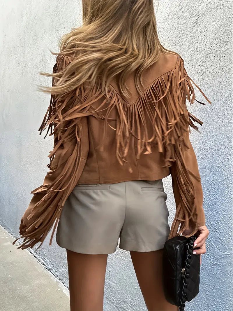 Natalie Fringe Faux Suede Jacket
