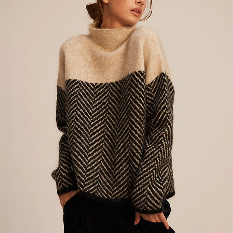 Michaela Relaxed High-Neck Knit Sweater