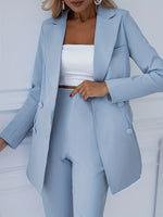 Lena Tailored Blazer and Straight-Leg Pants Suit Set