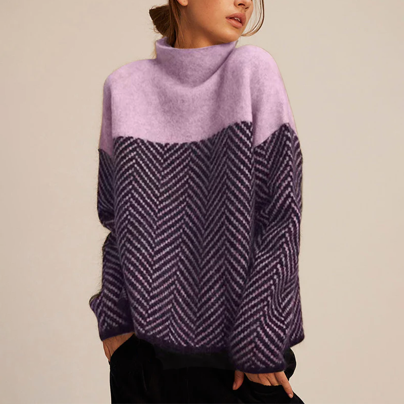 Michaela Relaxed High-Neck Knit Sweater