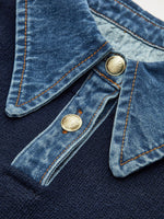 Amelie 2-in-1 Denim Collar Knit Sweater