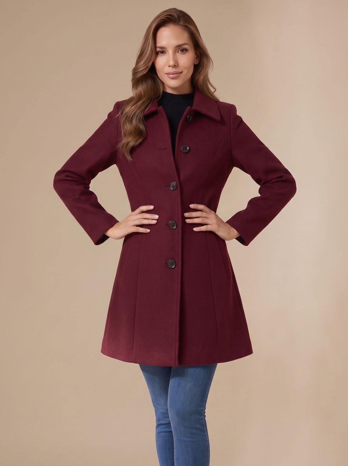 Marie A-Line Button Winter Coat