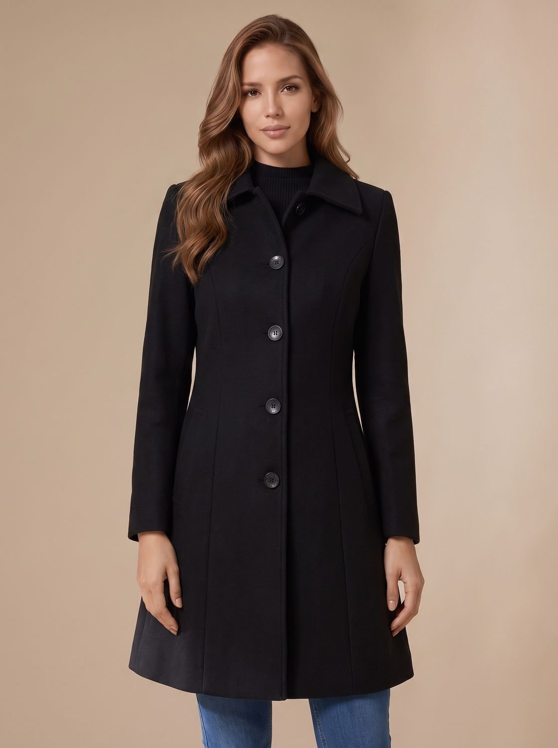 Marie A-Line Button Winter Coat