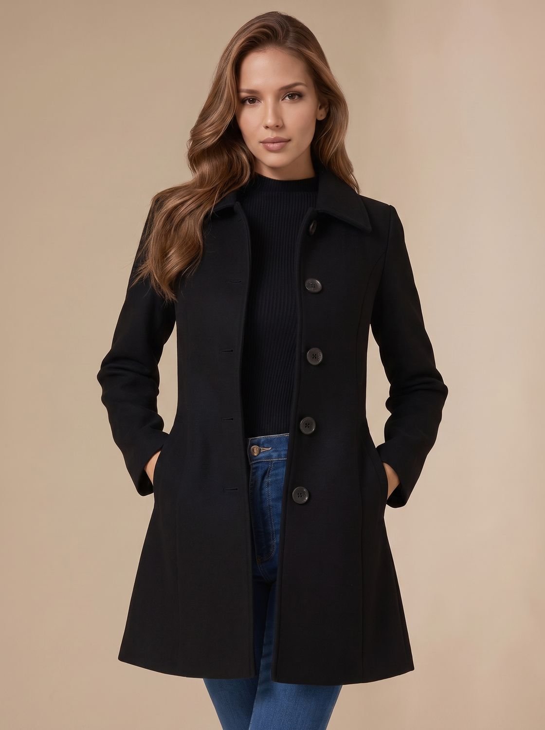 Marie A-Line Button Winter Coat