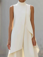 Annika Asymmetric High-Collar Two-Piece Set