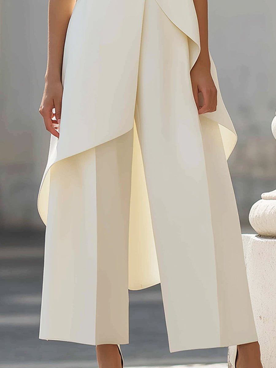 Annika Asymmetric High-Collar Two-Piece Set