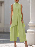 Annika Asymmetric High-Collar Two-Piece Set