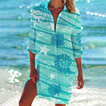 Mia Tie-Dye Relaxed Long-Sleeve Shirt Dress