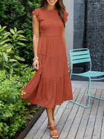 Johanna Tummy Control Tiered Midi Dress