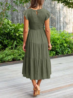 Johanna Tummy Control Tiered Midi Dress