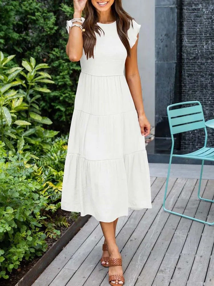 Johanna Tummy Control Tiered Midi Dress