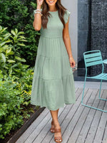 Johanna Tummy Control Tiered Midi Dress