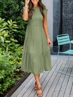 Johanna Tummy Control Tiered Midi Dress