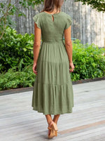 Johanna Tummy Control Tiered Midi Dress