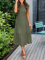 Johanna Tummy Control Tiered Midi Dress