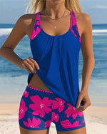 Hannah Floral Racerback Tummy-Control Tankini Set