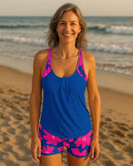Hannah Floral Racerback Tummy-Control Tankini Set