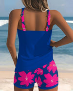 Hannah Floral Racerback Tummy-Control Tankini Set