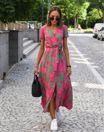 Marlene Floral Cotton Wrap Midi Dress