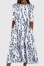 Amelie Floral Cotton A-Line Midi Dress