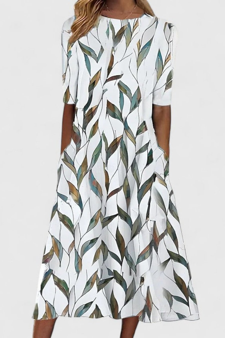 Amelie Floral Cotton A-Line Midi Dress