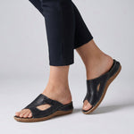 Elisabeth Cut-Out Flat Mule Sandals