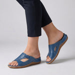 Elisabeth Cut-Out Flat Mule Sandals