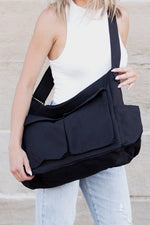 Elfriede Oversized Canvas Messenger Tote