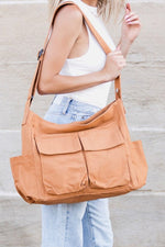 Elfriede Oversized Canvas Messenger Tote