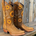 Elisabeth Embroidered Sunflower Cowboy Boots