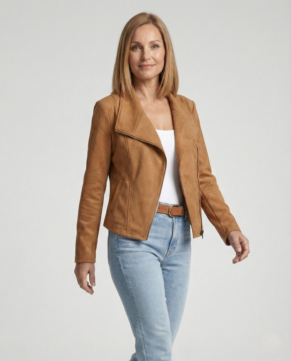 Nora Faux Suede Biker Jacket