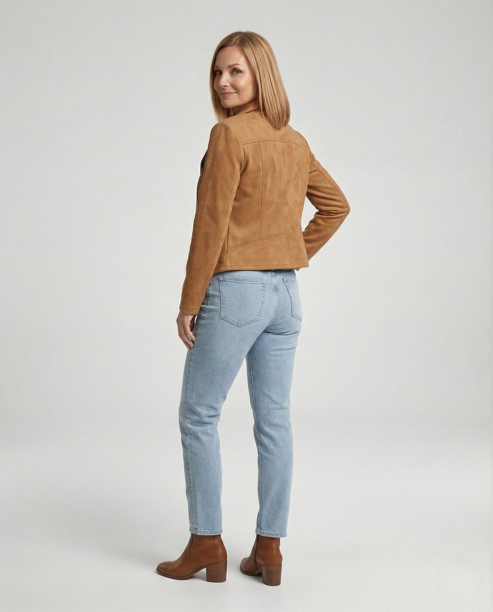 Nora Faux Suede Biker Jacket