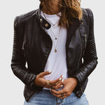 Katharina Tailored Genuine Leather Zip Biker Jacket