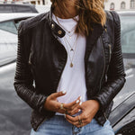 Katharina Tailored Genuine Leather Zip Biker Jacket