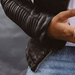 Katharina Tailored Genuine Leather Zip Biker Jacket