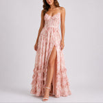 Luisa Floral Corset Maxi Evening Dress